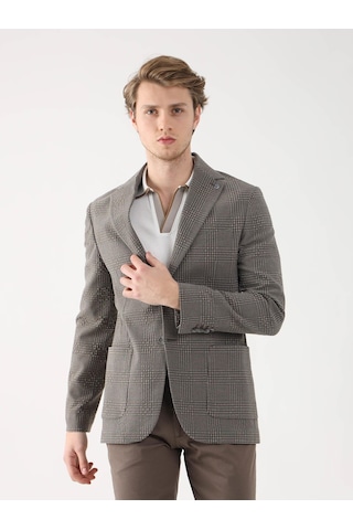 Dufy Kahve Erkek Slim Fit Mono Yaka Ceket - 95400 Kahverengi