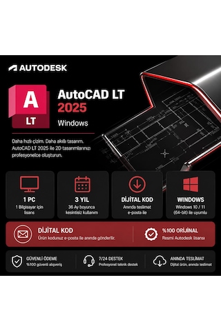 Autodesk Autocad Lt 2025 Windows - 1 Pc 3 Yıl Dijital Kod Autodesk Autocad Lt 2025 Windows - 1 Pc 3 Yıl Dijital Kod