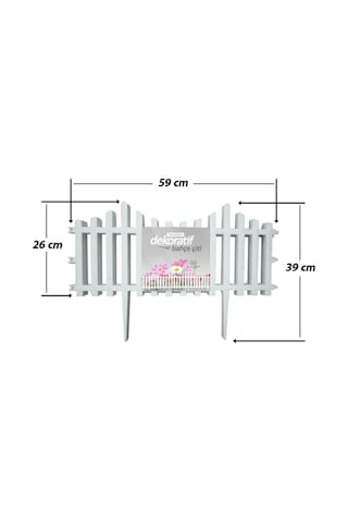 Dekoratif Bahçe Çiti Bordür Plastik Çit 59 Cm Peyzaj Çiçek Koruma Panel Beyaz 20'li 11.8 Mt
