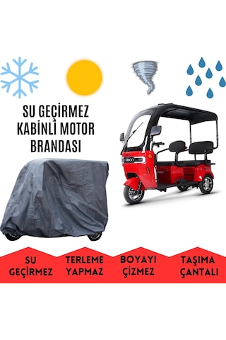 Volta Vm5 Neo Kabinli 3 Tekerlekli Motor Brandası Su Geçirmez