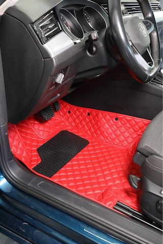 Honda Cıvıc Fd6 2007-2011 Kırmızı Renk 8d Diamond Premium Kaymaz Deri Oto Paspas
