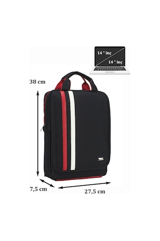 Case Club 13,3 İnç - 14 İnç Laptop Çantası Sırt Ve Omuz Kullanım Apple Uyumlu MacBook Kırmızı Beyaz