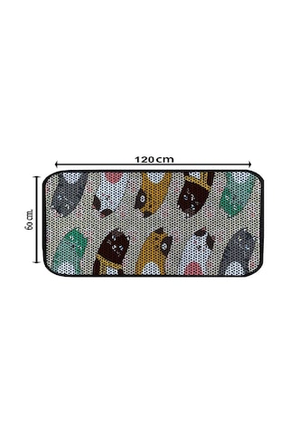 Aktunç Elekli Tuvalet Desenli Önü Kedi Kumu Paspası 60x120 Cm Desen 6