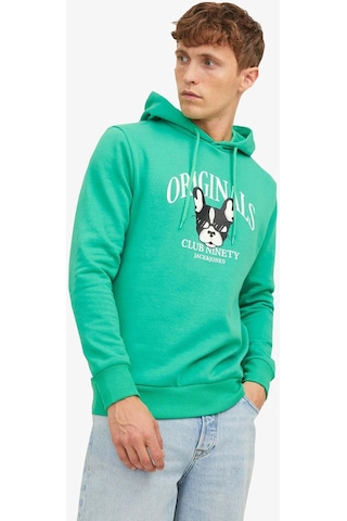 Jack & Jones Kapüşonlu Yeşil Erkek Sweatshirt 12244219 001