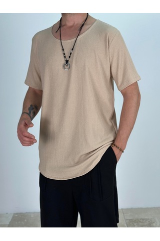 Cocopelli Lycralı Bej T-shirt Coc2029 Bej