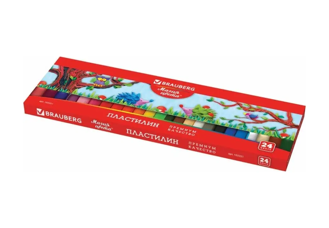 Brauberg Klasik Modelleme Oyun Hamuru, Okul İçin, 24 Renk 11212424 Kırmızı