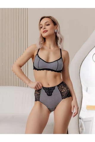 Fest Kemersiz Pamuklu Dantel Sütyen Top 202653208 Siyah