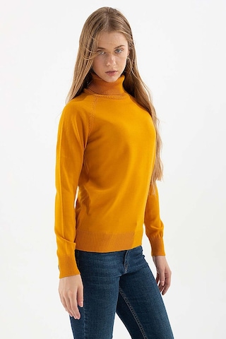 Fashion Friends Kadın Balıkçı Yaka Kazak 23k0401k1 Hardal