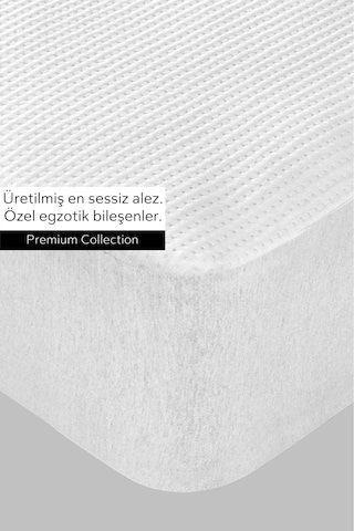 Premium Sıvı Su Geçirmez Fitted Full Kenar Tek Kişilik Çift Kişilik Sessiz Yatak Koruyucu Alez Beyaz
