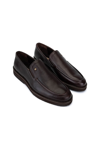 Tamer Tanca Erkek Hakiki Deri Kahverengi Loafer Ayakkabı 1008 3501 Erk Ayk Sk25-26 Kahve Fltr Dz Kahverengi