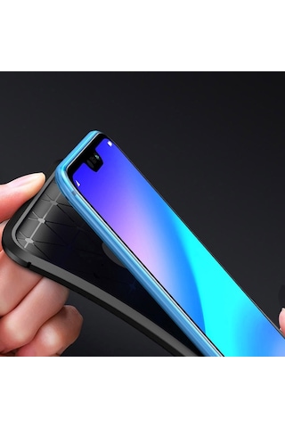 Apsuwa Galaxy Uyumlu M20 Kılıf Negro Karbon Fiber Silikon
