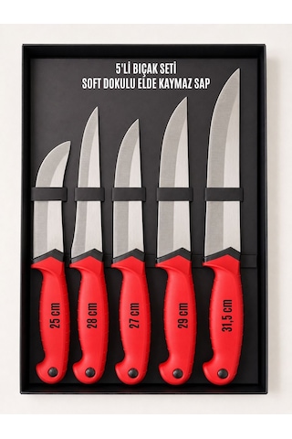 Ergonomik Soft Kaydırmaz Saplı-5 Li Bıçak Seti