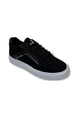 Dakırs 2298-26 Dayanıklı Tekstil Anatomik Bağcıklı Erkek Sneaker Siyah Beyaz Siyah