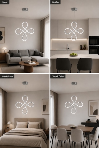 AvizeGO Solis Led Sarkıt Avize Beyaz Işık Gri