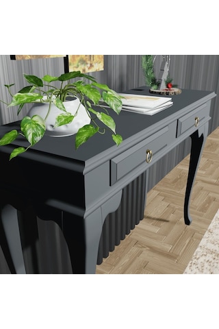 Roys Ahşap 100 Cm Antrasit Gri Çekmeceli Petek Üstü Yüksek  Dresua Gri