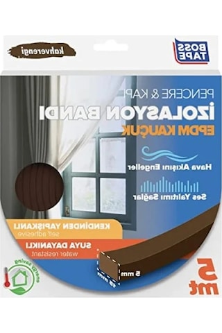 5mm X 15mm Kauçuk Pencere Ve Kapı İzolasyon Bandı - Kahverengi