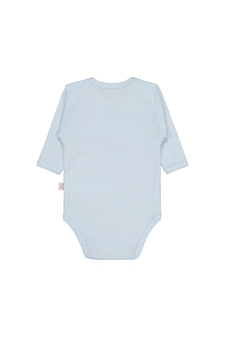 Civil Baby Düz Renkli Uzun Kol 3-9 Ay Çıtçıtlı Badi - Mavi 9-12 Ay Mavi