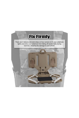 Jeemson Siyah Folding Tactical Cihaz Tutucu - Molle Uyumlu, Silikon Anti-kayma, Dış Etkinlikler İçin Cep Telefonu Ve Navigasyon Tahtası Siyah