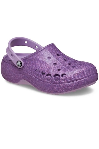 Crocs Baya Platform Glitter Clog Kadın Terlik Mor