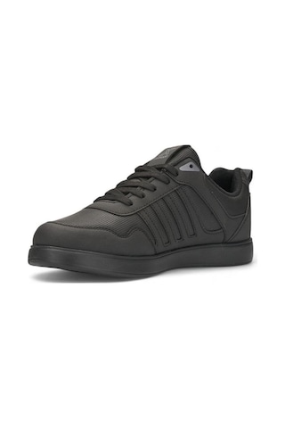 Luttoon 4189-24 Deri Anatomik Hafıza Taban Erkek Sneaker Siyah Füme Siyah