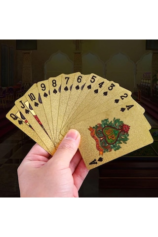 Lasvegas Gold Baskılı Pvc Oyun Kartı Su Geçirmez, Esnek, Çizilmez 54 Lü Deste