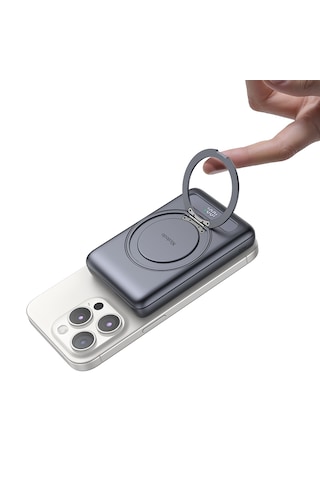 Mcdodo Mc-8371 10000mah - 20w Dahili 360 Halka Standlı Metal Ultra İnce Manyetik Powerbank siyah