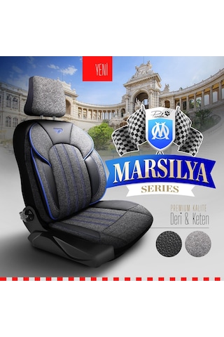 Panda Marsilya Serisi Keten Kumaş Oto Koltuk Kılıfı   - Tam Set