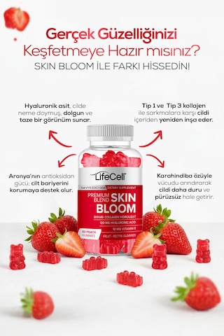Life Cell Skin Bloom Takviye Edici Gıda 60 Çignenebilir Jel