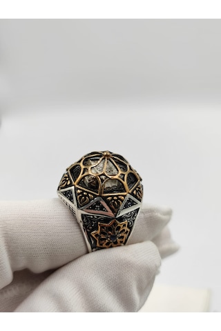 Ayasofya Motifli Zorbey 925 Ayar 24 Mm Erkek Gümüş Yüzük