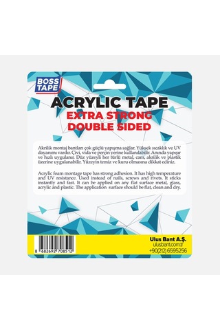 Boss Tape Mavi Akrilik Çift Taraflı Bant Diğer