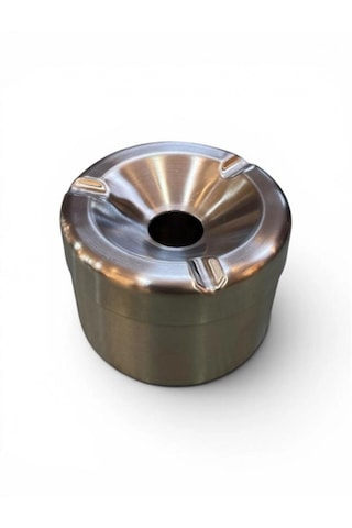 Kısmet Kapaklı Metal Gri Küllük 8x5 Cm