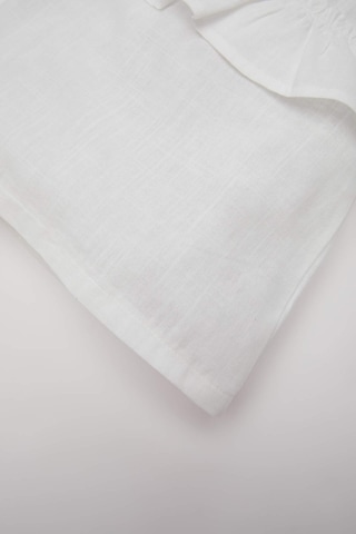 DeFacto Kız Bebek Bisiklet Yaka Flamlı Poplin Kısa Kollu Bluz E2849A525SMWT32 Beyaz