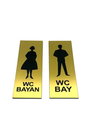 Wc Tuvalet Tabelası Bayan Bay Takım 2 Adet 5 Cm X 15 Cm (416946707)