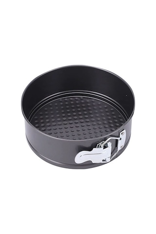 Vkemall 18 Cm Çelik Kek Kalıbı, Konuşabilir Tabanı, Anti Yapışkan Kaplama, Ev Fırınlama, Mousse/pasta İçin Siyah Gri