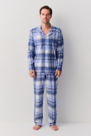 Suwen Sam Erkek Maskülen Pijama Takımı Sh26301660b375 Mavi Ekoseli