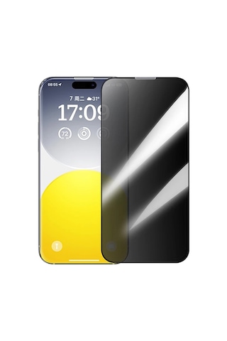 Baseus Corning İphone 15 Pro Max Privacy Hayalet Full Koruma Tempered Cam Ekran Koruyucu- 5775