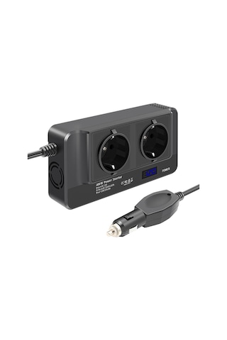 Sones Dc12v 200w Ac220v Araba Akıllı Çok Fonksiyonlu Dijital Ekran İnvertör, Ab Tak