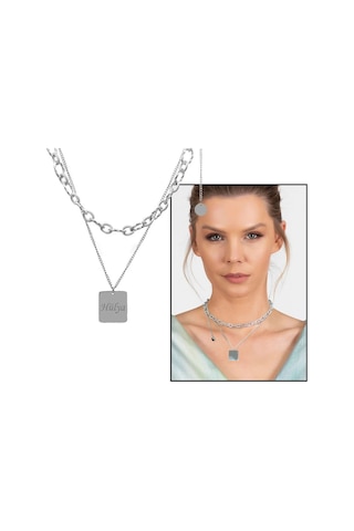 Marina Tasarım Kişiye Özel Isim Yazılı Silver Renk Çelik Kadın Ko (508195036) Çok Renkli