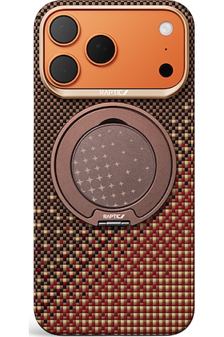 Apple iPhone Uyumlu  17 Pro Max Kılıf Raptic 2in1 Bundle Kit Aramid Skin Serenity Serisi Stand Ve Kapak Kahverengi