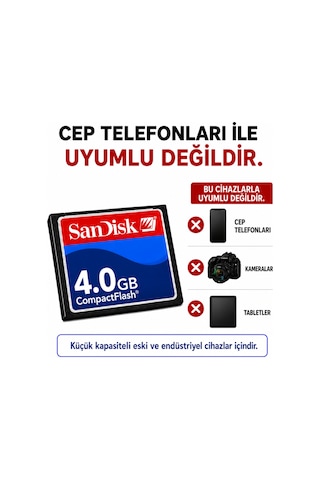 Sandisk 4gb Cf Kart - Endüstriyel Hafıza Kartı