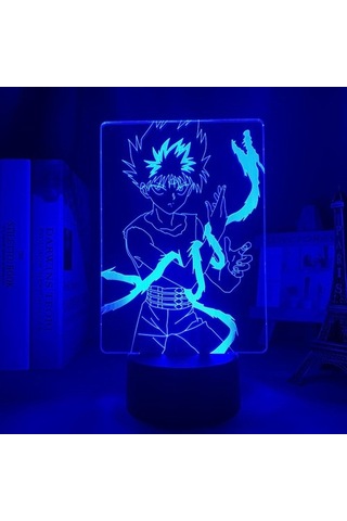 Szypzstore Anime Led Işık Yu Yu Hakusho Nightlight Için Yatak Odası Dekoru Nightlight Manga Doğum Günü Hediyesi Odası Led Gece Lambası 3d 8as6fv Siyah