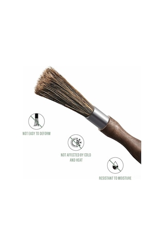 Monyee Espresso Makinesi Ve Kahve Değirmeni Temizleme Fırçası - Doğal Yaban Domuzu Tüyü, Ceviz Ağacı Sapı Ve Deri Askı İpi İle Profesyonel Kahve Aleti Diğer