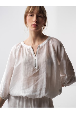 Xint Beyaz Doğal Akışlı Oversize Bluz 751121