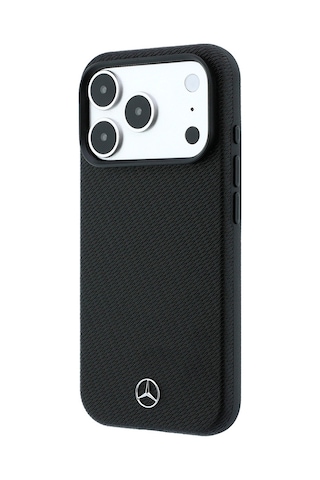 Apple Uyumlu iPhone 18 Pro Max Kılıf Mercedes Benz Lisanslı M-safe Uyumlu 3d Metal Logolu Wrap Wood Kapak Siyah