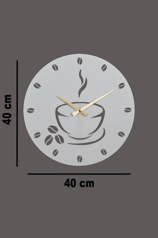 Coffe Model Metal Lazer Kesim Akar Sessiz Mekanizmalı Duvar Saati 40 40 Cm -m009 Beyaz