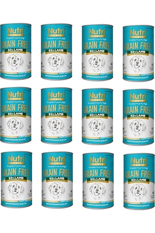 Nutri Canin Tahılsız %92 Kuzu Etli Konserve Yavru Köpek Maması 12 x 400 G