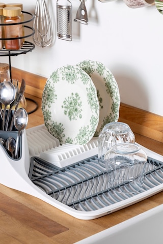 Tezgah Üstü Bulaşık Kurutmalığı - Beyaz Beyaz