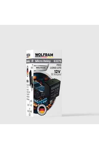 Wolfram 12 Volt 30 Amper Çift Platinli 5 Pinli Mikro Röle - 10 Adet