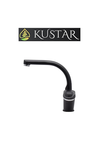 Kustar Tyal Kısa Mix Aç Kapa Banyo Lavabo Bataryası Siyah