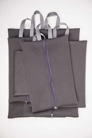 Fabric Craft Bag Valiz Organizer 6 Parça Düzenleyici Çanta Seti Gri Air Mesh File Kumaş Fermuarlı Çok Amaçlı